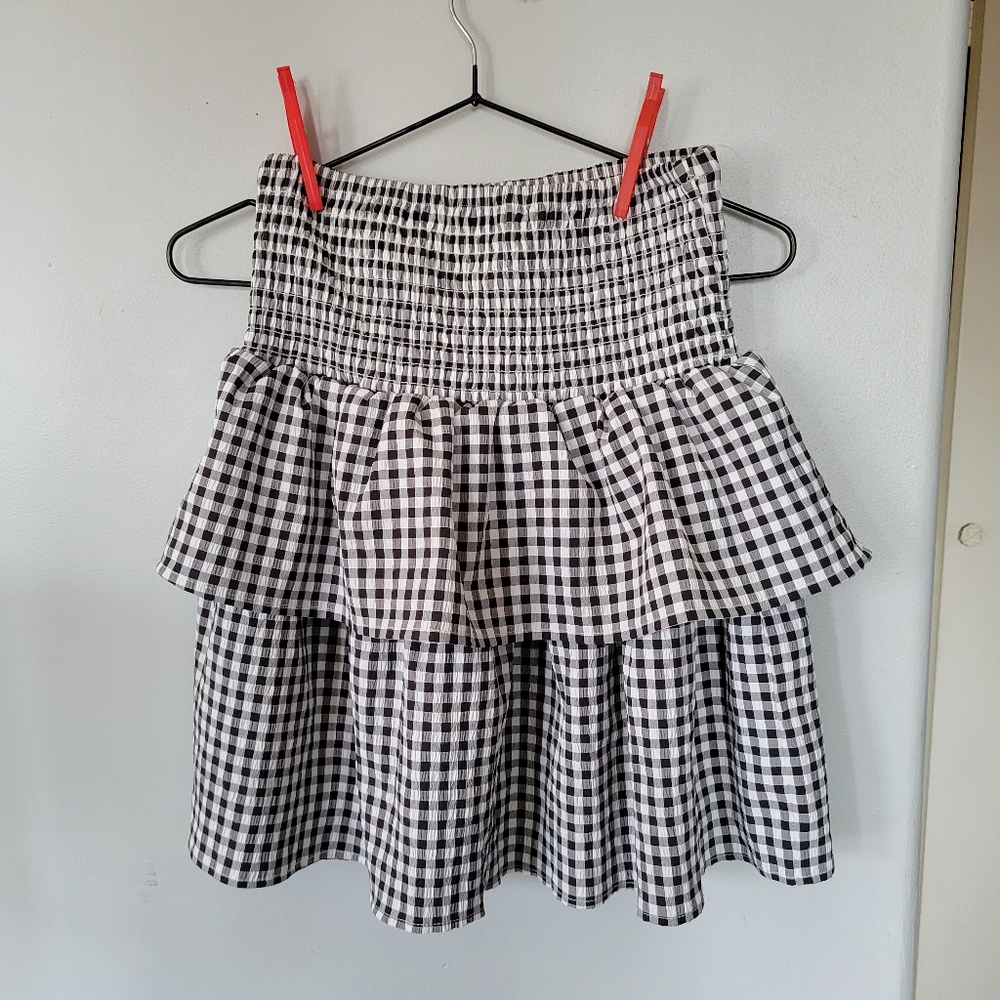 Y2k Black and White Gingham Skirt